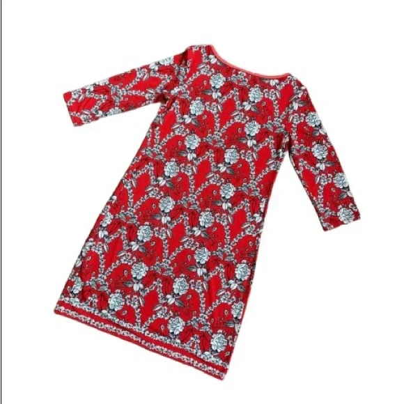 Max Studio Red Floral Sheath Dress Casual Travel Collegiate - Sz S.   EUC! - Picture 2 of 12